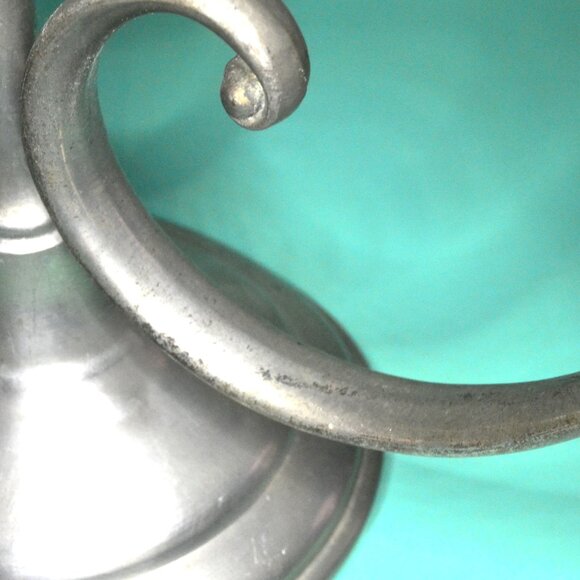 Continental Pewter Pair Of Candleholders Nicely Designed Home Decor - Picture 7 of 10